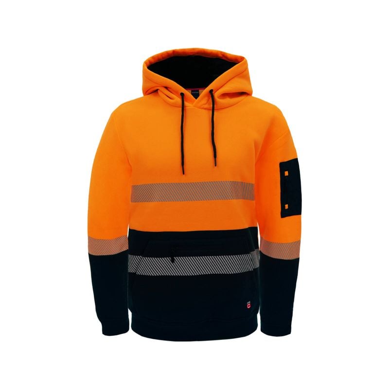 Orange Hi Vis Taped Hoodie - Large