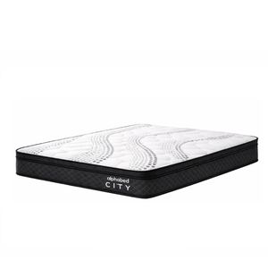 Biglot Harbour City Mattress Medium Feel 3 Zoned Pocket Spring Mattress - White/Grey, Bedding Queen