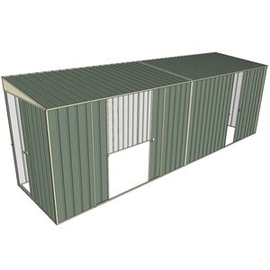 Build-a-Shed 1.5 x 6 x 2m Skillion Double and Single Sliding Side Doors Shed - Green