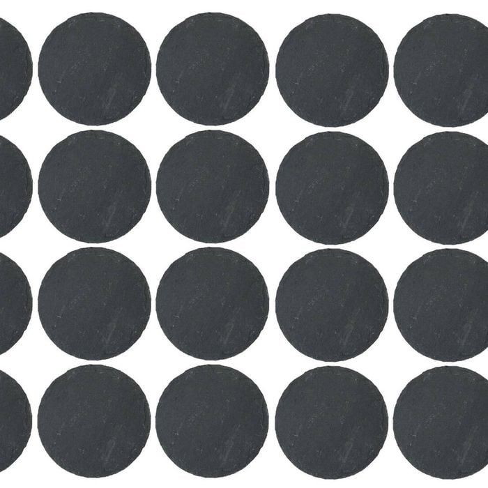 Argon Tableware 10cm Round Slate Coasters - Set Of 24 Drink Coasters Stone Natural Slate Drink Placemats Mug Glass Cup Mats