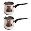 2PK Coffee Culture Stainless Steel 520ml Stovetop Turkish Coffee Pot Silver