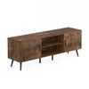 Advwin TV Cabinet 140cm Wooden Entertainment Unit Stand Media Console Table Walnut