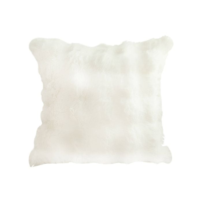 SOGA 50cm White Rabbit Fur Throw Pillow