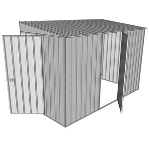 Build-a-Shed 1.5 x 3.0 x 2.0m Hinged Door Tunnel Shed with Hinged Side Door - Zinc