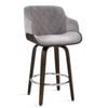 Artiss Grey Velvet Fabric Kitchen Bar Stool
