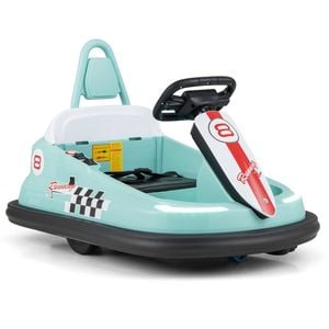 Costway 6v Electric Bumper Car Kids 360°spin Ride On Car With Dual Motors & Music,green