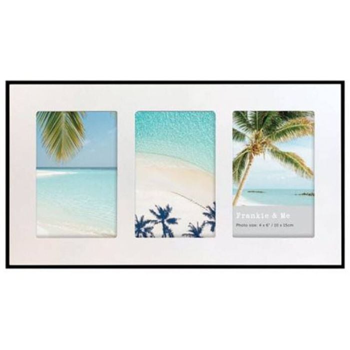 Frankie & Me 3 Window Collage Picture Frame Home/Office Decor 37.5cm White