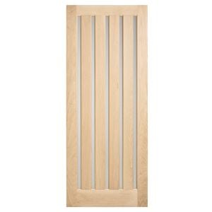 Corinthian 2040 x 820 x 40mm Entrance Door White Oak Opaque Glass AWO5VG