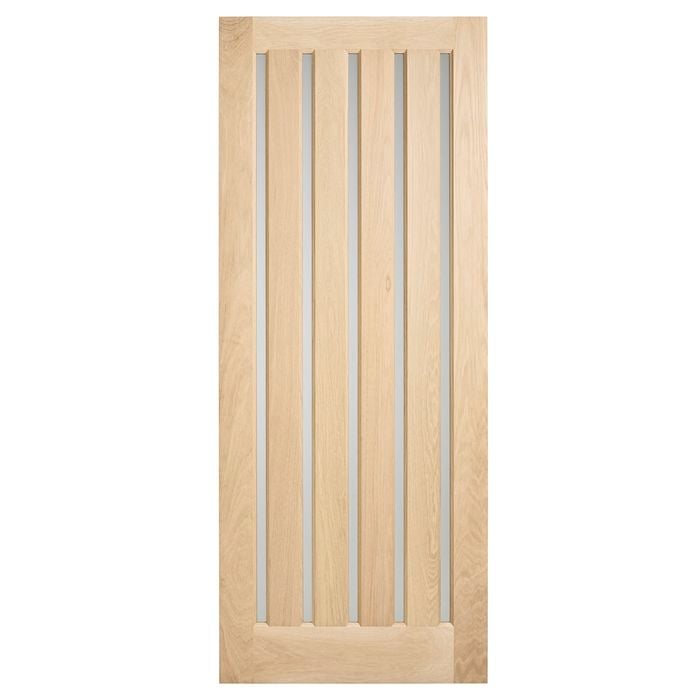 Corinthian 2040 x 820 x 40mm Entrance Door White Oak Opaque Glass AWO5VG