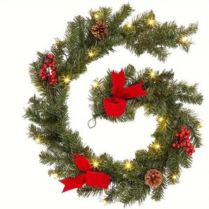 Lifebay Twinkling Tidings: LED-lit Christmas Rattan Garland