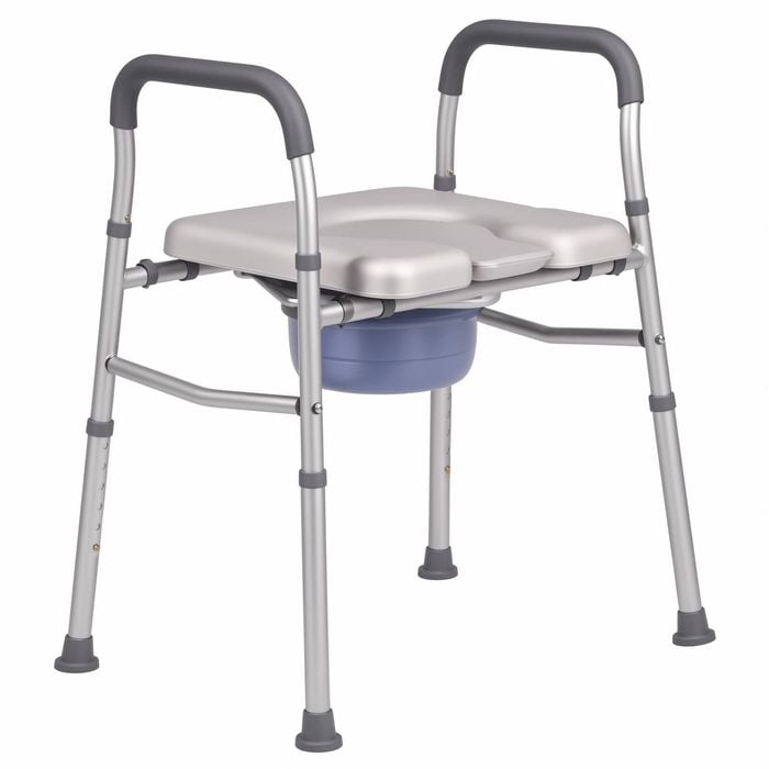 Advwin Raised Toilet Seat with Handles Bucket, Toilet Seat Risers 6-Level Height Adjustable, 350lbs for Elderly, Pregnant