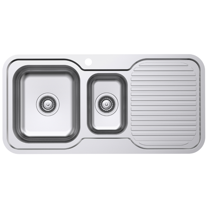 Everhard 980mm 1TH LH Stainless Steel Classic Standard 1.5 Bowl And Drainer
