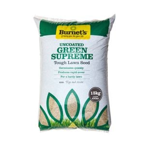Burnets 15kg Green Supreme Uncoated Lawn Seed