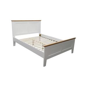 Lobelia Bed Frame Double Size Mattress Base Solid Rubber Timber Wood - White