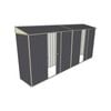 Build-a-Shed 0.8 x 4.5 x 2m Skillion Dual Single Sliding Side Doors Shed - Grey
