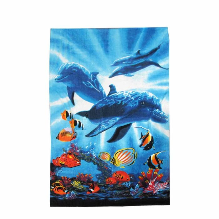 Active Dolphin Extra Large Cotton Beach Towel 100 X 175 Cm