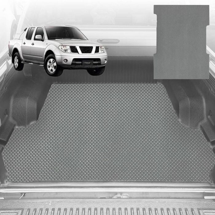 6D Diamond Ute Tub Mat for Nissan Navara Dual Cab (D40 ST/STX) 2005-2014 - Grey