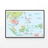 Southeast Asia Map  Print 100% Australian Made 90x60cm  (Poster)