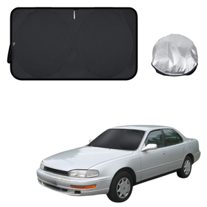 Front Windscreen Sun Shade for Toyota Camry 1992 - 1997 (XV10) - Standard 150 x 85 cm - Black