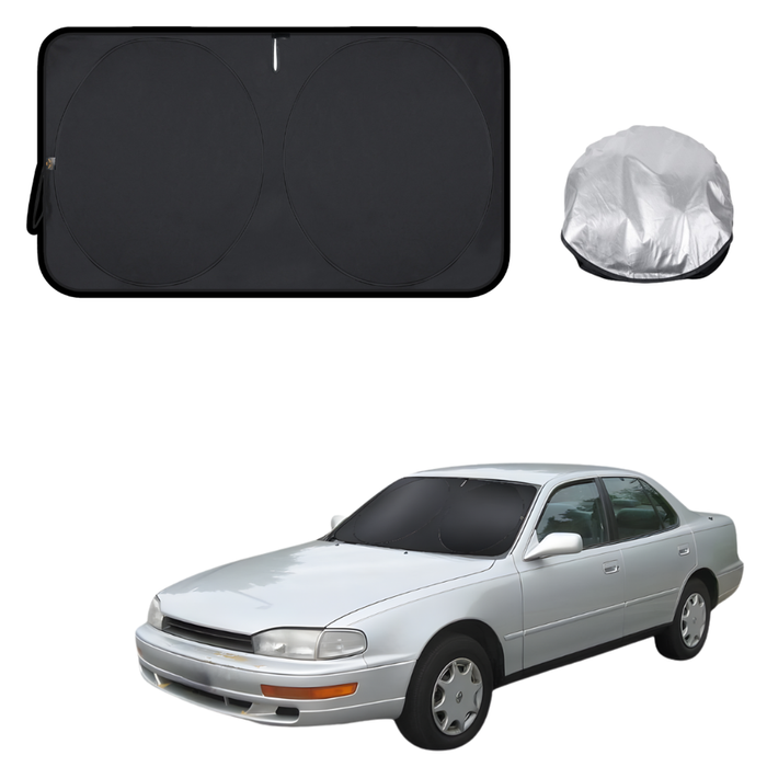 Front Windscreen Sun Shade for Toyota Camry 1992 - 1997 (XV10) - Standard 150 x 85 cm - Black