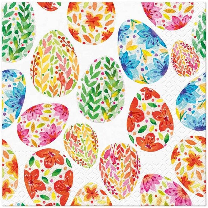 20pc Paw Lunch Napkins Set Serveware Watercolour Eggs 33x33cm