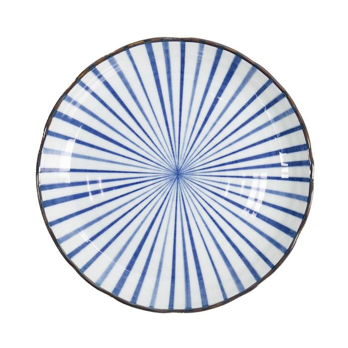 Tokyo Design Porcelain Plate Natsu Tokusa Blue Stripe Microwave Safe 25cm