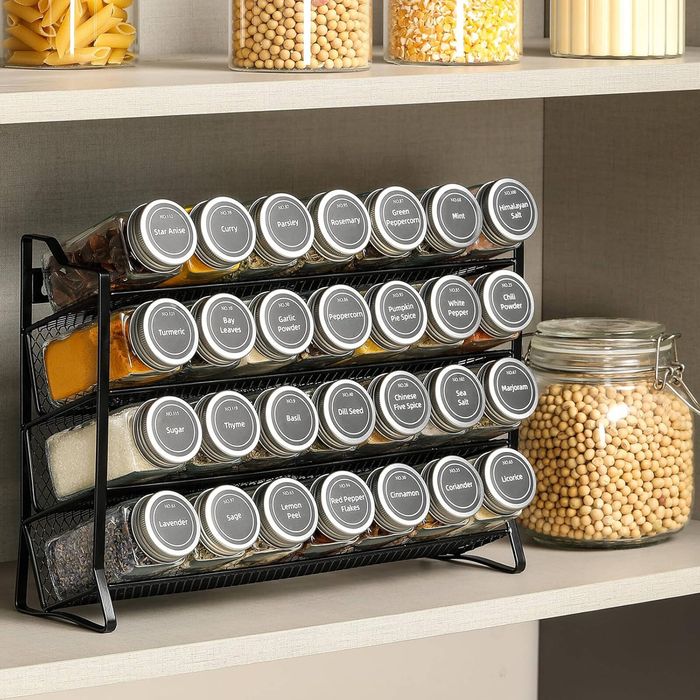 CARLA HOME Spice Rack organiser with 28 Spice Jars, Spice Labels