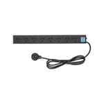 HPM General Purpose 8 Outlet Surge Protected Powerboard Black
