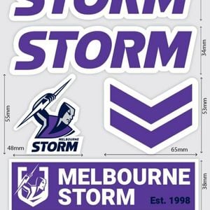 Nrl Sticker Decal Sheet - Melbourne Storm - Stickers Wordmark