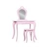Kids Vanity Dressing Table Stool Set with Mirror Drawer - Pink