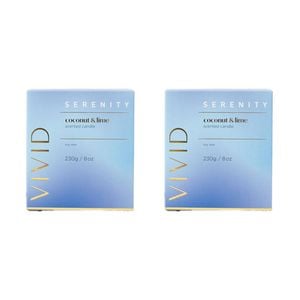 2PK Serenity Vivid Coconut and Lime Scent Home Fragrance Candle Jar 230g