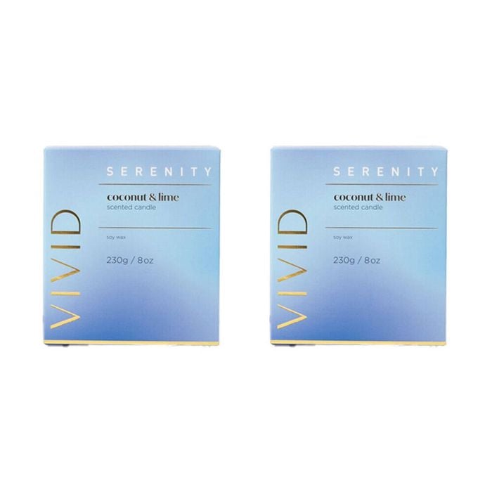 2PK Serenity Vivid Coconut and Lime Scent Home Fragrance Candle Jar 230g