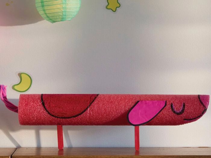 Long Dog from Bluey made from a pool noodle