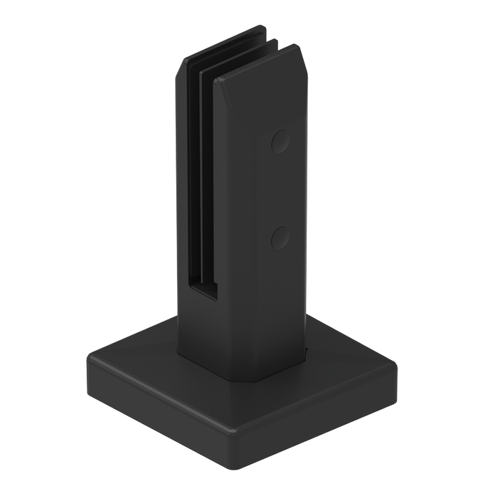 ProtectorAl 95 x 95 x 162mm Black Stainless Steel Glass Fence Chisel Spigot - 2 Pack