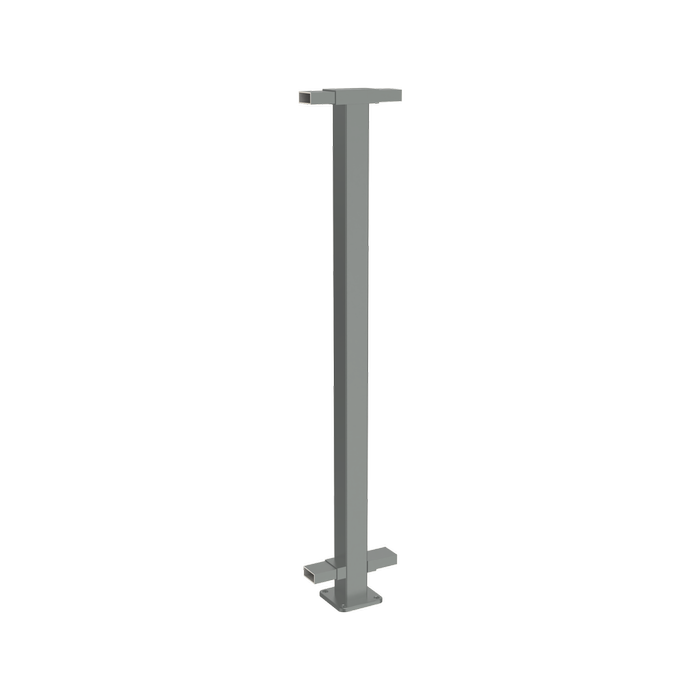 ProtectorAl 1010mm H Palladium Silver Aluminium Flanged Middle Balustrade Post