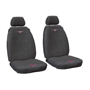 Rm Williams Rmw Longhorns Jillaroo Grey Suede Velour Front Car Seat Covers Universal Fit