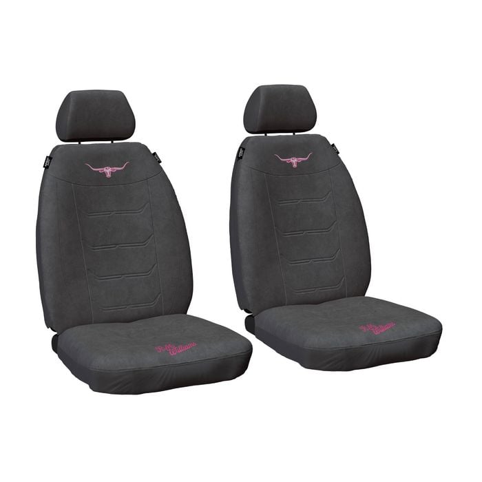 Rm Williams Rmw Longhorns Jillaroo Grey Suede Velour Front Car Seat Covers Universal Fit