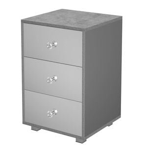 Ufurniture Mirrored Bedside Table 3 Drawers Nightstand Side Table Storage Cabinet for Bedroom