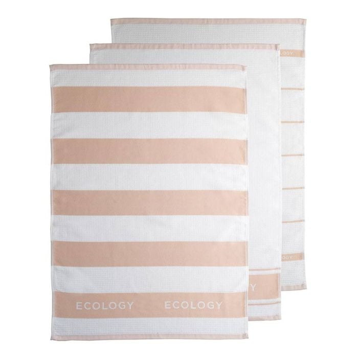 Ecology Fold Set Of 3 Tea Towels - Rose