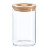 Argon Tableware Glass Storage Jars -wooden Lid - 1l - Modern Round Scandi Organisation Container Glass Jar