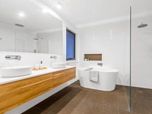 New bathroom renovation with new shower and tiling