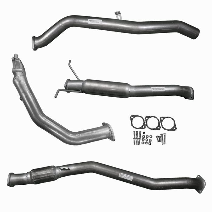 Ignite Exhausts Turbo Back For Nissan D22 Navara 3l 3" No Cat With Hotdog Raw Aluminised Steel