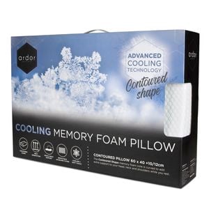 Ardor 60 x 40cm White Cooling Memory Foam Pillow Contoured