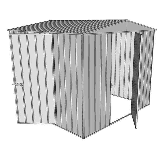 Build-a-Shed 2.3 x 2.3 x 2.3m Dual Hinged Door Shed - Zinc