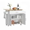 Artiss Kitchen Island Trolley Rolling Serving Cart Storage Drawer Cabinet 90cm White