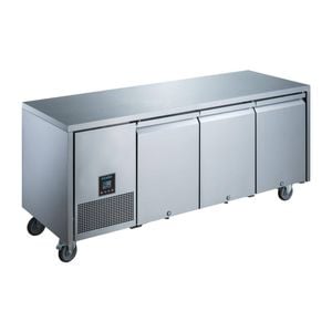 Polar U-series Counter Fridge Premium Triple Door Stainless Steel 420ltr Refrigerated Workbench