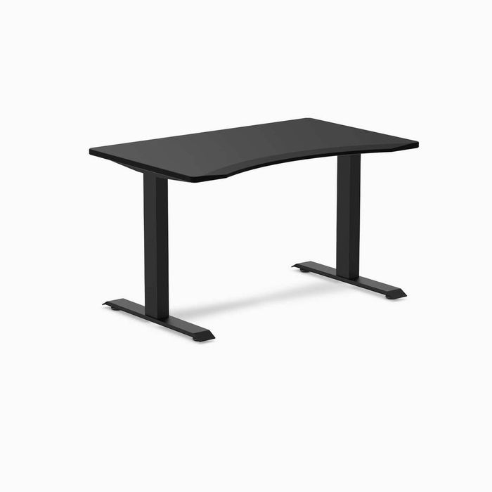 Desky Fixed Height Ergo Edge Office Desk Matte Black Frame 120cm
