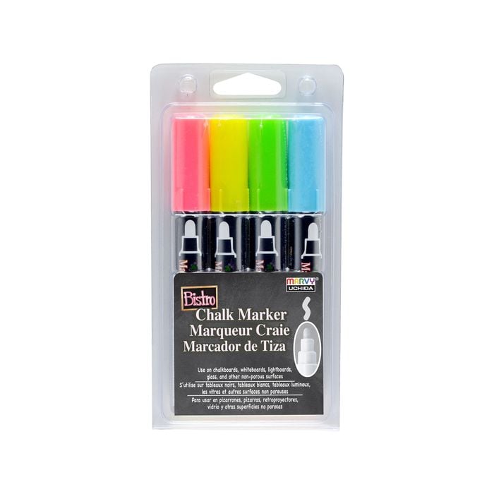 Marvy Fluro A Chalk Marker - Set 4
