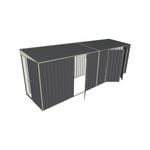 Build-a-Shed 1.5 x 6 x 2m Sliding Door Tunnel Shed with 3 Hinged Side Doors - Grey