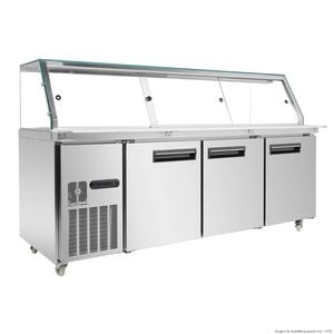 Thermaster Cold Salad & Noodle Bar 6x1/1 Gn Pans  - Salad Bar Fridges (pg210fa-xg)